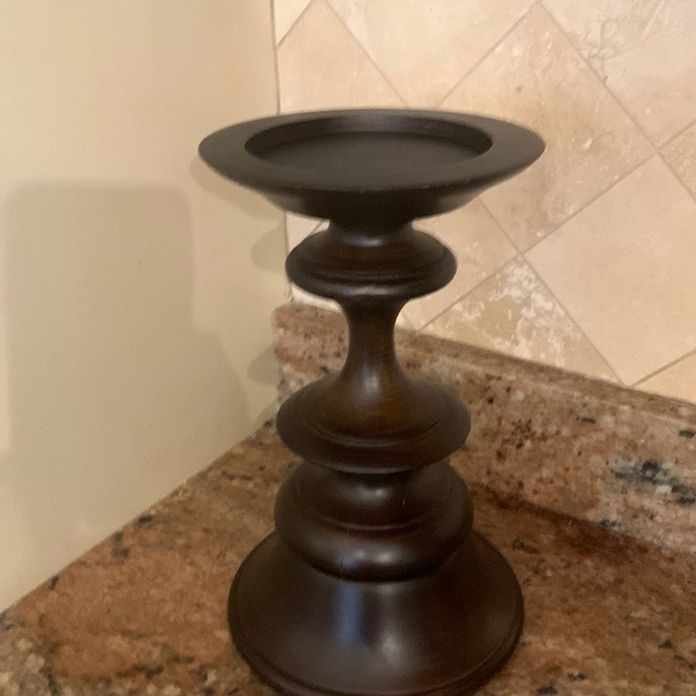 Pottery barn candle holder 6” across and 10” high